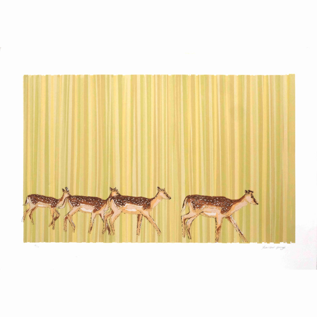 FIND SILK SCREEN PRINT OF DEER BY FRANKIE GEORGE FOR SALE